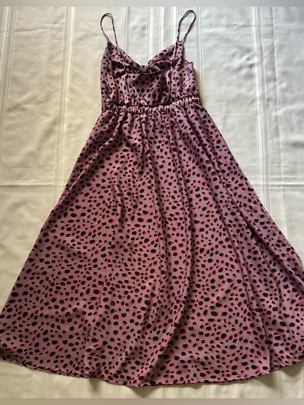 Vici Pink & Black Leopard Print Cutout Knot Maxi Dress Size L - Picture 7 of 12